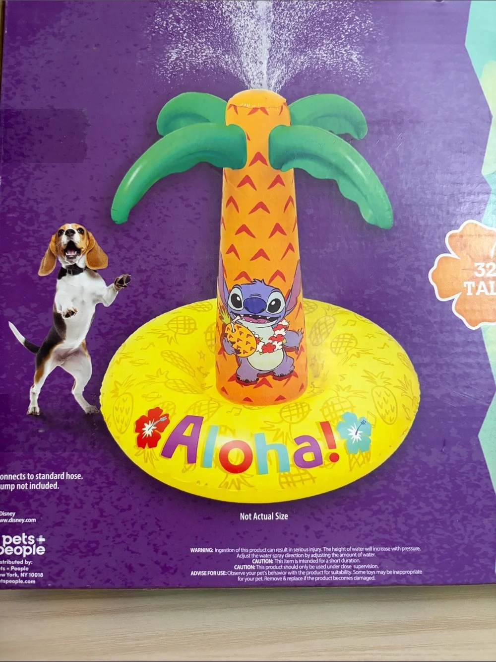 Disney New! Lilo & Stitch Yellow and Green Aloha Dog Water Sprinkler